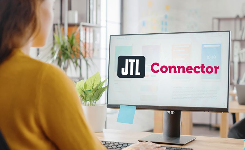 Computerbildschirm mit dem Logo von JTL Connect