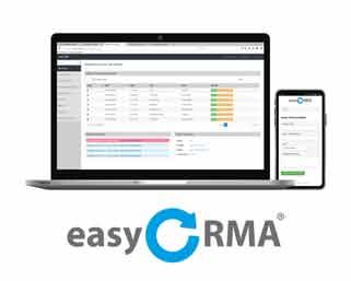 Laptop mit geöffneter easyRMA®-Anwendung