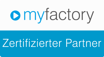Logo „myfactory zertifizierter Partner“